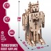 Трансформер робот-літак механічна дерев'яна 3D-модель