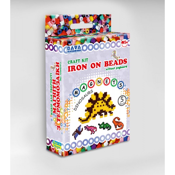 Ironing beads kit "Dinosaurs" (no pegboard inside)